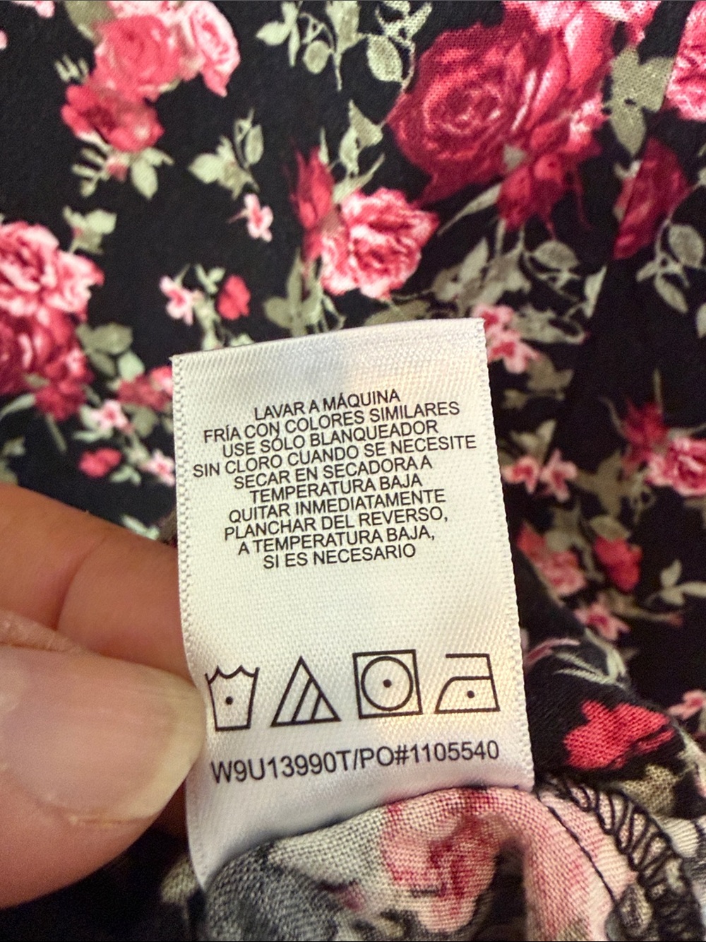 Wallflower Black Maxi Slip Dress with Pink Floral Print - Picture 7 of 7